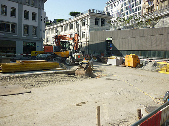 Der Place de l'Europe in Lausanne-Flon