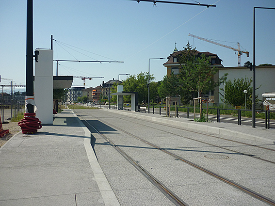 Die künftige Haltestelle Hôtel-de-Ville/ECAL, gesehen in Richtung Bahnhof Renens